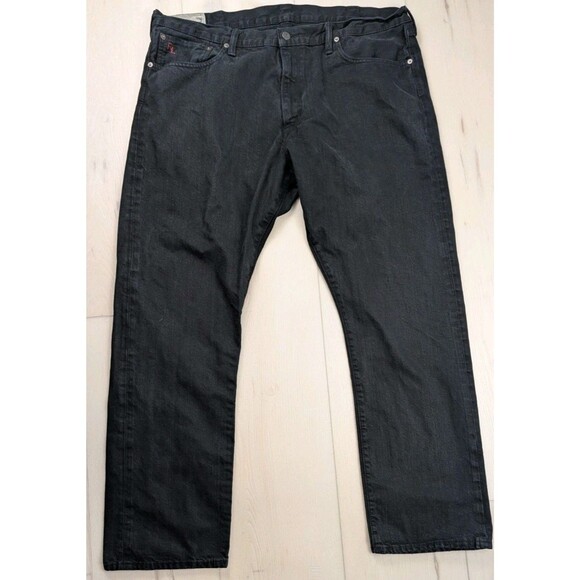 Polo Ralph Lauren Jeans Mens 40x32 Hampton Straight Leg Black Denim - Picture 1 of 11
